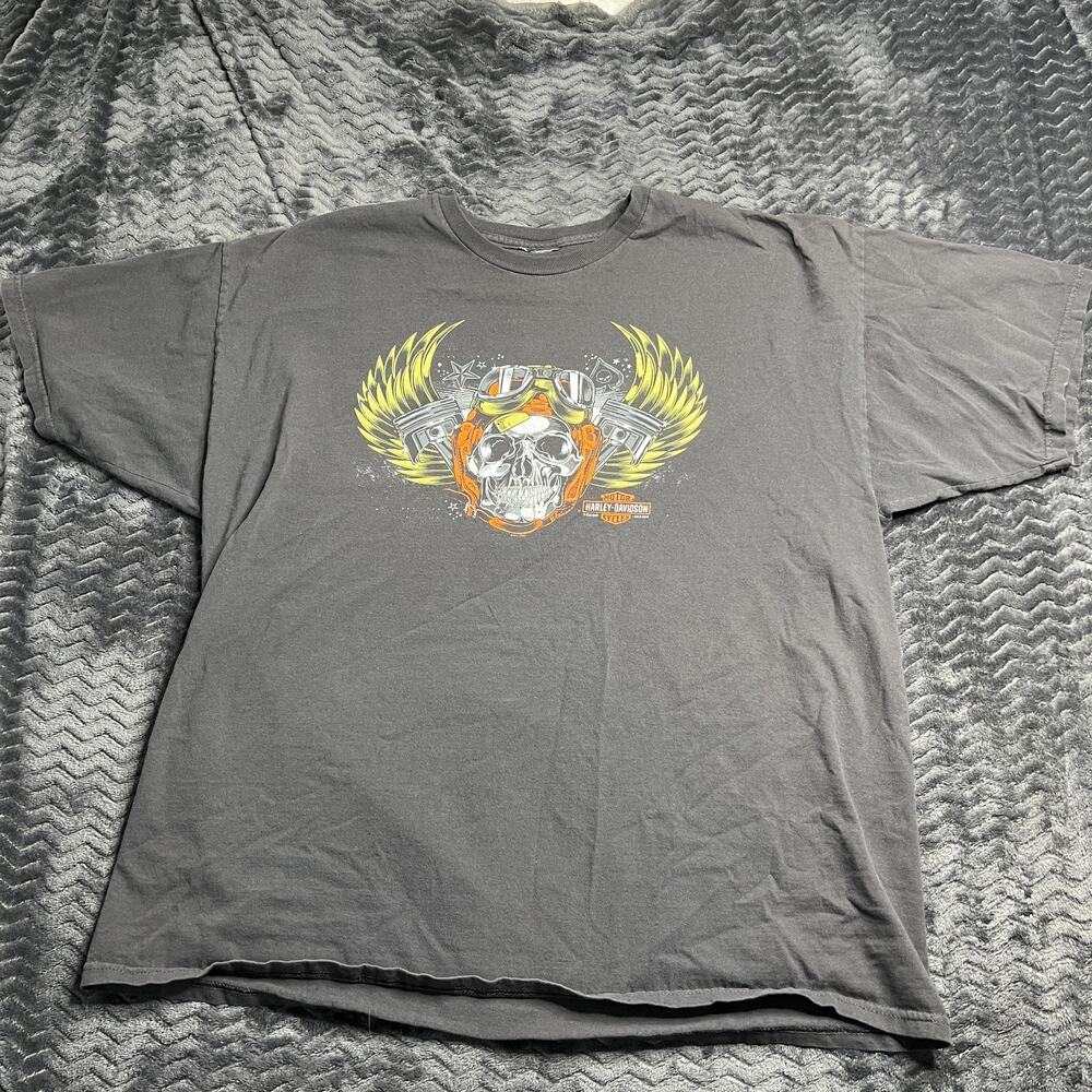 Vintage Harley Davidson 2XL Skull Moto Wings Shirt Salt lake city